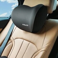 1pc Memory Foam Car Pillow Headrest Support - Premium Comfort, Pressure Relief - Universal Car Neck Pillow Washable Cover - Grey - View 7