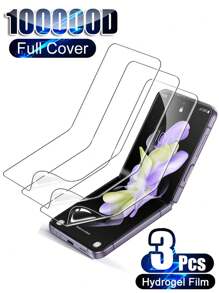 3 Pcs Inside Hydrogel Film Compatible With Samsung Galaxy Z Flip 7 6 5 4 3 TPU Screen Protector Waterproof Shockproof Anti-Fall Anti-Fall Scratch Resistant Anti-Fingerprint Full Cover