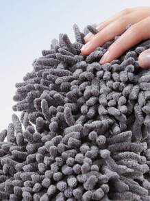 1pc 3-Section Detachable Car Wash Mop With Stainless Steel Telescopic Handle And Double Head Brush