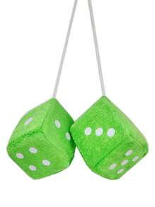 2pcs Plush Dice Car Accessories, Suitable For Vehicles, Colorful Plush Fabric Decor - one-size - View 9