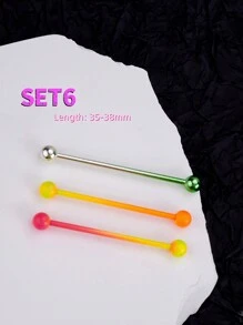 3Pcs/Set Y2k Punk Industrial Piercing Jewelry 14G 316L Stainless Steel Gradient Color Industrial Earrings For Women Halloween Heart Industrial Bar Piercing Cartilage Helix Piercing Earrings Heart Industrial Barbell Body Piercing Jewelry 38mm 1&1/2 Inch Industrial Piercing Bar For Halloween Gift Party Daily Wear Valentines,Mom,Mother,Mother's Day,Gift - Multicolor - View 4