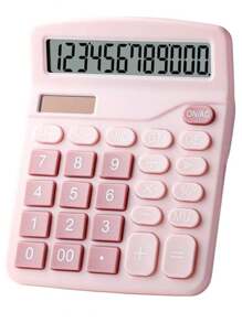 1pc Dual-Powered Colorful Calculator For Students (Battery Not Included), Suitable For Office And Teaching - Baby Pink - View 9