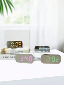 1pc Modern LED Digital Alarm Clock LED Back Light Display Desktop Clocks Electronic Clock For Home Office Travel Desktop Decor Clock Temperature Time Cycle Mode 5 Brightness Dimmer Room Decor Digital Clock - Apricot - View 10