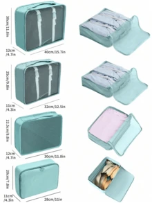 Bộ túi đựng đồ du lịch di động 9 chiếc - Sắp xếp quần áo, giày dép và đồ lót của bạn một cách dễ dàng - Hoàn hảo để đóng gói hành lý và vali Khẩu hiệu Túi đựng đồ du lịch đồ họa Di động với giày Túi vệ sinh và giặt đồ Đồ dùng học tập Đồ dùng học tập cho trường đại học Trang trí phòng ký túc xá Trang trí phòng ngủ Ký túc xá Những thứ cần thiết cho học sinh Giáo viên Đóng gói Khối đựng quần áo Bảo quản quần áo Bộ túi du lịch Bộ sắp xếp du lịch Bộ đồ du lịch cần thiết - Màu xanh lam - Xem 2