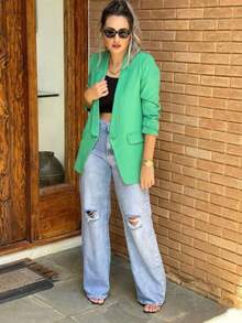 Women Blazers - 綠色 - 查看 3