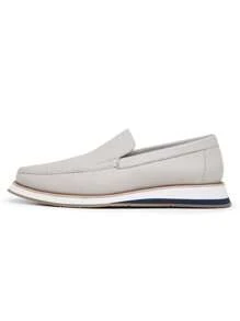 Men's Moccasin Exclusive Modeling Leather Cooper - Xám - Xem 4