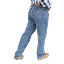 John Silver Men's Straight Denim Pants - 青碧色 - 查看 2