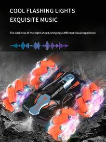New 2.4G Remote Control Stunt Car Toy, Double-Sided Driving With Music & Lights, Random Color For Accessories - Multicolor - View 5