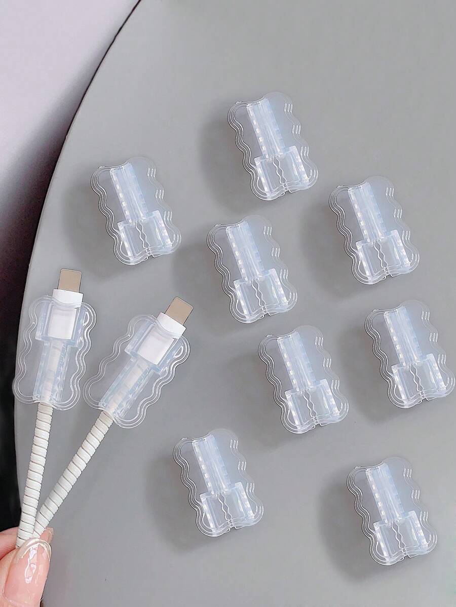Anti-Break And Anti-Open Glue Transparent Data Cable Protector Charger Protector - Clear - View 1