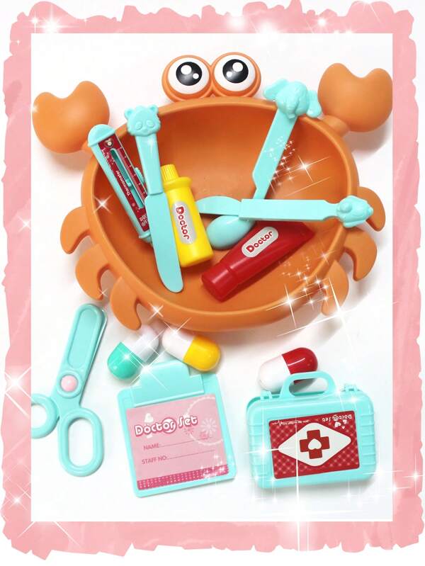15 PIEZAS Kit de doctor para niños, juego de roles, juguete de doctor, juguetes de juego de casitas, 12 piezas conjunto de doctor en roles de juego, kit de juguetes médicos del hogar con estetoscopio e inyector - Juguetes educativos para niños como regalos de doctor.