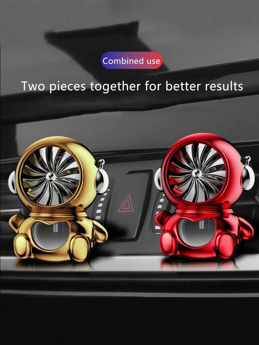 Car Air Freshener Astronaut Fragrance For Air Vent, With Rotating Fan