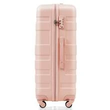 MERAX Luggage Sets New Model ABS Hardshell 3pcs Luggage Hardside Lightweight Durable Suitcase Sets Spinner Wheels Suitcase With TSA Lock 20''24''28''( Pink) - hồng - Xem 9