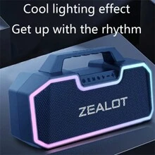ZEALOT Haut-parleur sans fil ZEALOT S57 80W, haut-parleur de sous-grave portable extérieur, double dock, batterie 14400mAh, power bank, autonomie de lecture de 36 heures, son stéréo fort, basse choquante. Câble de charge, peut être connecté au téléphone portable / tablette / TV. Convient pour la maison, la voiture, l'extérieur, le camping