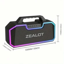 ZEALOT Haut-parleur sans fil ZEALOT S57 80W, haut-parleur de sous-grave portable extérieur, double dock, batterie 14400mAh, power bank, autonomie de lecture de 36 heures, son stéréo fort, basse choquante. Câble de charge, peut être connecté au téléphone portable / tablette / TV. Convient pour la maison, la voiture, l'extérieur, le camping