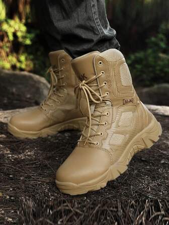 Outdoor Professional Hiking Boots, High-Top Mountaineering Shoes For Men, Anti-Slip & Wear-Resistant, Desert Boots, Waterproof, Climbing Shoes, Tactical Boots