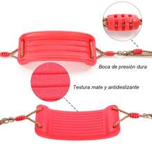 Juego de Columpio,Set de Columpio con Cuerda Ajustable,Columpio Hebilla,Seguro y Duradero,Juego de Columpios para Niños Mayores de 4 Años,se Puede Instalar en Interiores, Exteriores,árbol Etc. - Rojo - Ver 5