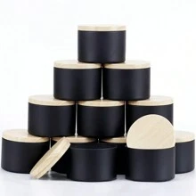 12入組4盎司蠟燭罐空罐，蠟燭罐，帶蓋蠟燭容器，適用於蠟燭製作，藝術與手工藝品，儲物罐，禮品 - 彩色 - 查看 1