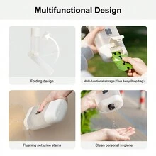 4 In 1 Dog Water Bottle, Lightweight, Leak Proof Portable Travel Dog Waterer - Perfect Puppy Drinking Bowl For Outdoor Walks And Hikes - Pet Accessories - White - View 3