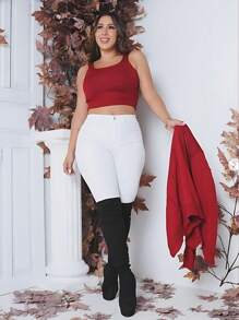 Max Cardigan And Cropped Knit Set Sophia Lycra Fashion Gringa Model - Red - View 3