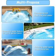 1pc Adjustable Dual Jet Swimming Pool Waterfall Fountain - Plastic Standalone Sprinkler For Swimming Pool Decor, Garden Decor,No Electricity/Battery Required - White - View 3