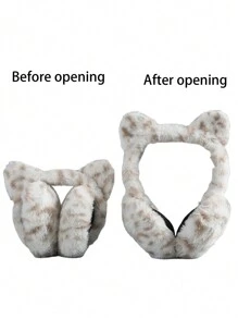 1pc Children's Plush Leopard Winter Ear Muffs - Leopard - View 11