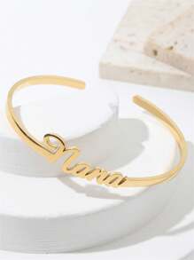 1pc Minimalist Customized Name Bracelet, Personalized Name Casual Bracelet, Custom Gift For Her, Christmas Gift, Valentine's Day Gift, Mother's Day Gift, Graduation Gift, Bridesmaid Gift