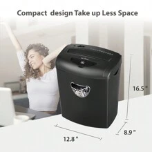 High Security Level P-4, Black Electric Shredder, 14 Cross-Cut, With 6.6 Gallon (About 17.6 L) Basket, 3-Mode Design Shredder Card/ CD/ Staple/ Clip, Heavy Duty Shredder, Office Anti-Clogging System - US A Type Plug(110-127V) - View 7