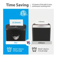 High Security Level P-4, Black Electric Shredder, 14 Cross-Cut, With 6.6 Gallon (About 17.6 L) Basket, 3-Mode Design Shredder Card/ CD/ Staple/ Clip, Heavy Duty Shredder, Office Anti-Clogging System - US A Type Plug(110-127V) - View 4