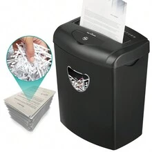 High Security Level P-4, Black Electric Shredder, 14 Cross-Cut, With 6.6 Gallon (About 17.6 L) Basket, 3-Mode Design Shredder Card/ CD/ Staple/ Clip, Heavy Duty Shredder, Office Anti-Clogging System - US A Type Plug(110-127V) - View 1