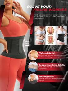 larrycard 1入組2合1腰部塑身帶褲型束腰背心平腹束裝，前方拉鍊式