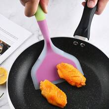 1PC Cooking Spatula Silicone Jade Burning Spatula Silicone Wide Frying Spatula Jade Burning Spatula Kitchen Utensils Silicone Spatula - Baby Pink - View 6