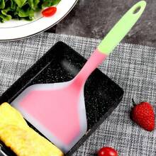 1PC Cooking Spatula Silicone Jade Burning Spatula Silicone Wide Frying Spatula Jade Burning Spatula Kitchen Utensils Silicone Spatula - Baby Pink - View 4