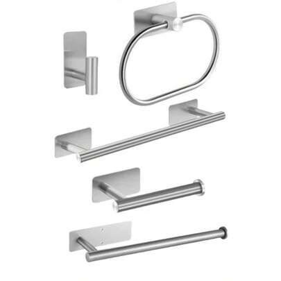 1 件装不锈钢浴室收纳架、免钻毛巾杆、卫生纸架、浴室多用途挂钩