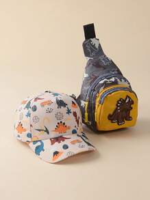 2pcs Children's Baseball Cap And Cross-Body Bag Set, Unisex Casual Wear For Daily Activities, Going Back To School, Outdoor Sun Ion All Year Round - 2PC - View 3