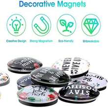 5入組隨機風格玻璃磁鐵，3.3cm水晶玻璃磁鐵附有啟發性詞語，家用辦公室裝飾用白板磁鐵，假日禮物 - 彩色 - 查看 7