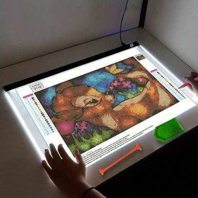 1pc Triple Layer Dimmable LED Drawing Pad - A2/A3/A4/A5 Sizes - Adjustable Brightness For Tracing & Diamond Painting - Vision-Friendly Eye Protection,USB/Type-C Interface Power Supply (Two Styles Are Random)