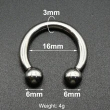 1 Piece Punk Polished Large Gauges 10G~00G Internally Threaded 316L Stainless Steel Circular Horseshoe Ring For Septum Ring Cartilage And Nipple Piercings Men Plugs And Tunnels Nose Rings For Women Ball Ear Expander Heavy Ear Stretcher Lobe Piercing Jewelry