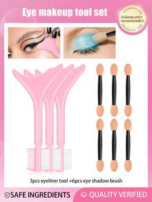 403入組多功能眼妝工具，眉刀，矽膠眼線輔助工具，睫毛刷，眼線刷，眼影刷，眼線輔助工具配有睫毛刷和眉毛梳，睫毛化妝工具套裝，新手化妝的理想選擇，可重複使用的矽膠眼線工具，適用於眼睛/睫毛/眉毛/唇部，女性化妝配件。 - 彩色 - 查看 66