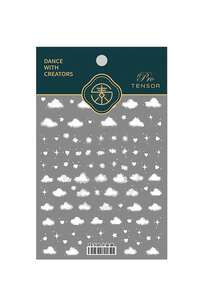 1片雲朵美甲貼紙，雲霧天氣自粘壓紋美甲貼紙，美甲裝飾 - 彩色 - 查看 5