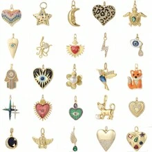 Colorful Hearts, Pentagrams, Birds, Devil's Eyes DIY Decorations For Women - Cute Fox, Turtle, Heart, Moon Shaped Pendants - Variety Of Necklaces, Earrings, Jewelry Accessories Valentines