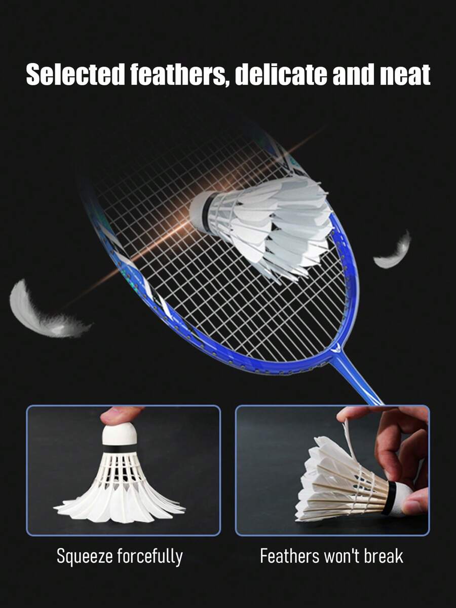 Titanium High-Elastic Badminton Racket/ Wind Resistant Training & Competition Shuttlecock, Not Easy To Break Indoor/Outdoor - Multicolor - View 1