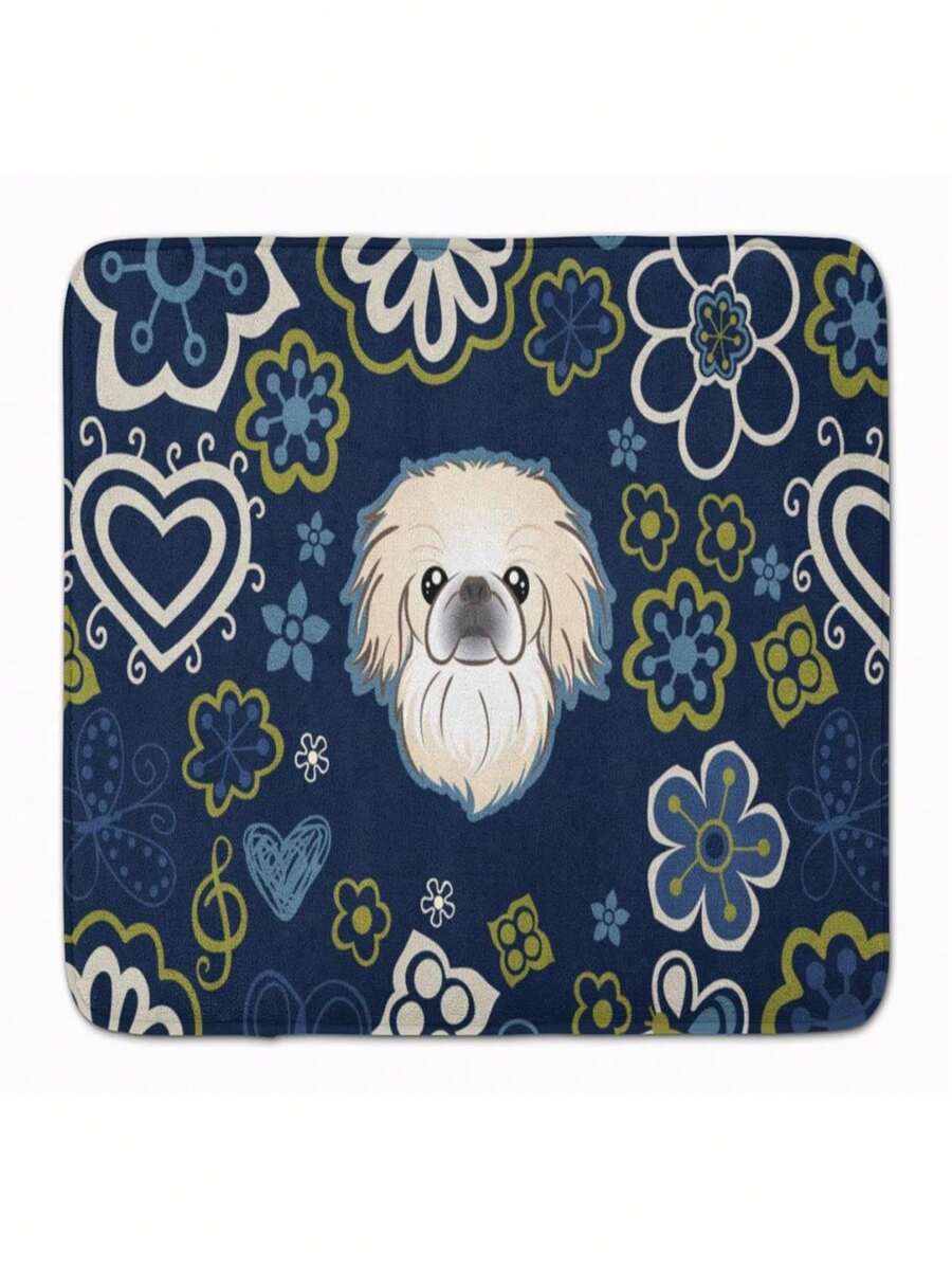 Carolines Treasures BB5072RUG Blue Flowers Pekingese Machine Washable Memory Foam Mat - Nhiều màu - Xem 1