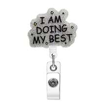 1入組閃光“我在盡力而為”可伸縮徽章卷軸，亞克力名牌掛繩，適用於護士、醫生、志願者、員工 - 彩色 - 查看 7