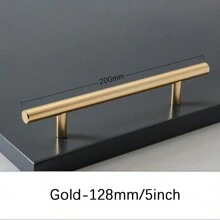 1 pezzo Maniglia per porte di armadi in lega di alluminio / Tiratore per cassetti di guardaroba, stile nordico moderno e semplice, dorato/nero