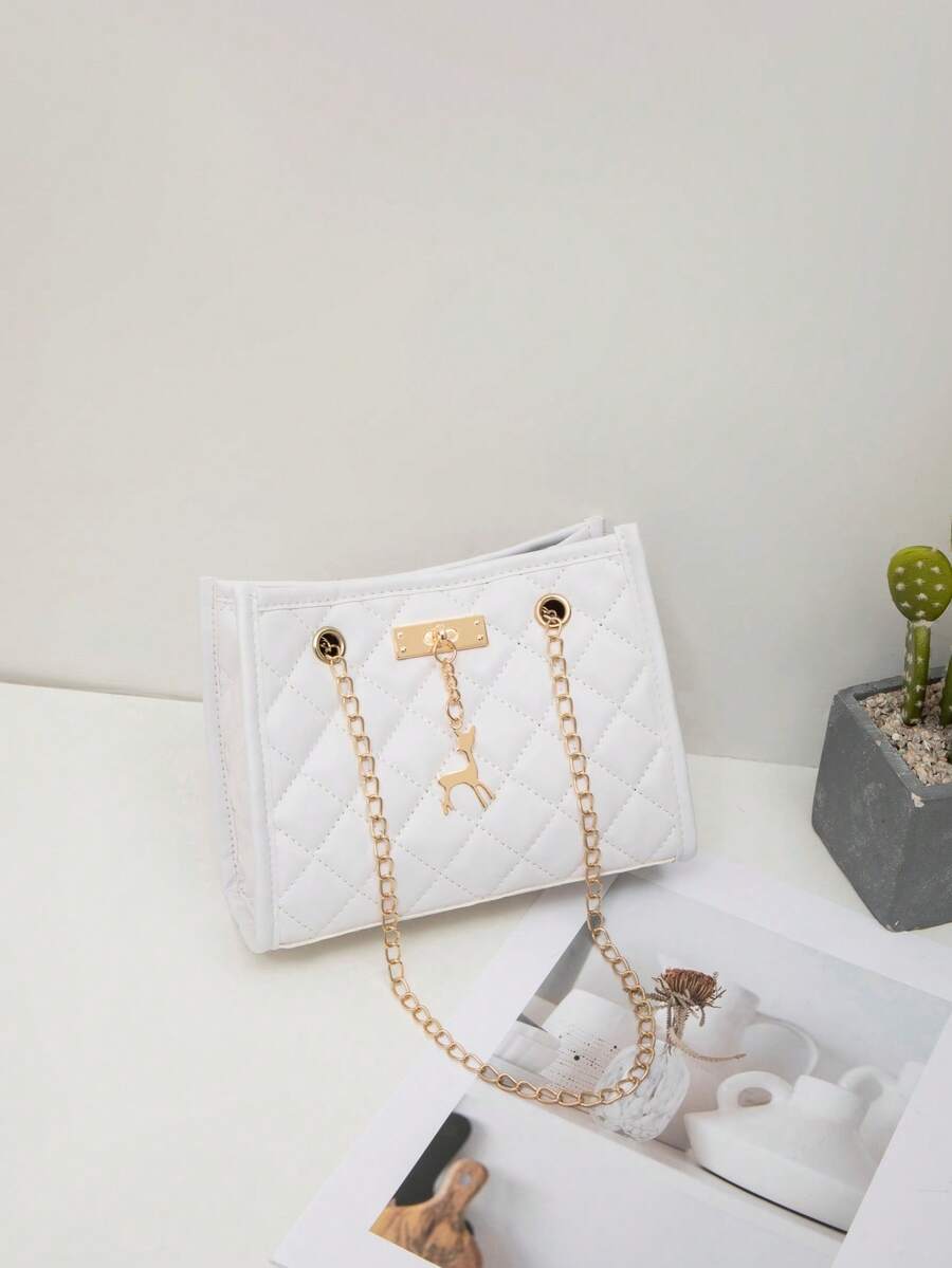 2024 New Fashion Chain Shoulder Bag, Wholesale Women's Shoulder Small Square Bag, Four Seasons Universal - White - View 1