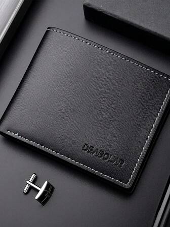 1 件男士短款钱包，时尚简约超轻多功能零钱包卡包，休闲大容量小钱包，可容纳身份证和银行卡，适合青少年、休闲、户外、运动、度假、旅行、毕业、生日礼物