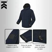 CHAMARRA TACTICA MILITAR KAMPAK CHAMRA, UNISEX, REPELENTE, PERFECTA PARA CAMPING SENDERISMO Y CLIMAS EXTREMOS - Azul Marino - Ver 6