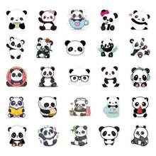 60pcs Panda Self-Adhesive Graffiti Stickers, Cute Cartoon Notebook Laptop Luggage Stationery Stickers - Multicolor - View 5