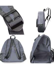 1 pezzo Zaino pieghevole e portatile personalizzato, con iniziali personalizzate da A a Z, leggero e impermeabile, adatto per arrampicata, uomo, donna, unisex, escursionismo, montagna, sport all'aperto, campeggio, organizzatore da viaggio - Grigio - Visualizzare 4