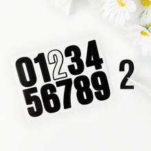 5 Sheets Small Size 4cm High Numeric Sticker, 0-9 Office Index Classification Waterproof Sticker Label With Hot Stamp Gold Print - Black - View 3